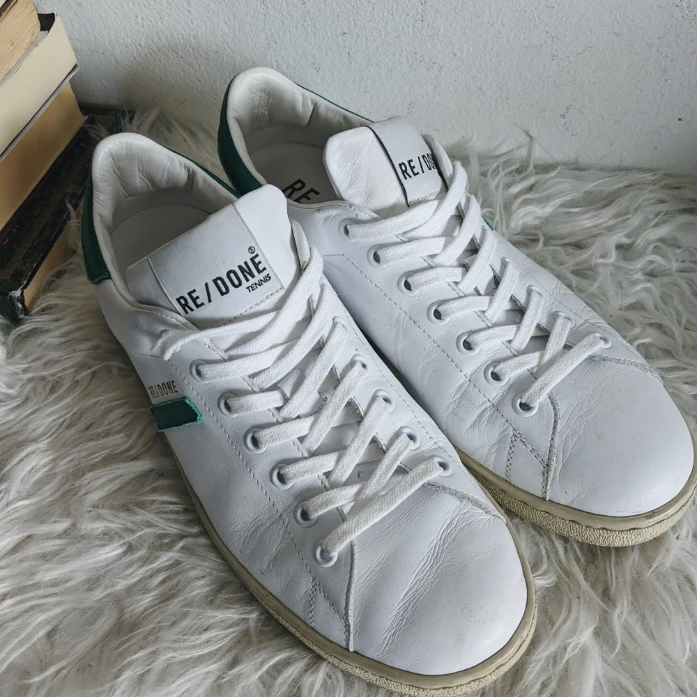 Redone 70s Sneaker Tennis Shoe Green + White Sz 40 10